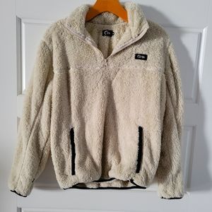 Zyia Active Cream Teddy 1/4 Zip Pocket Jacket